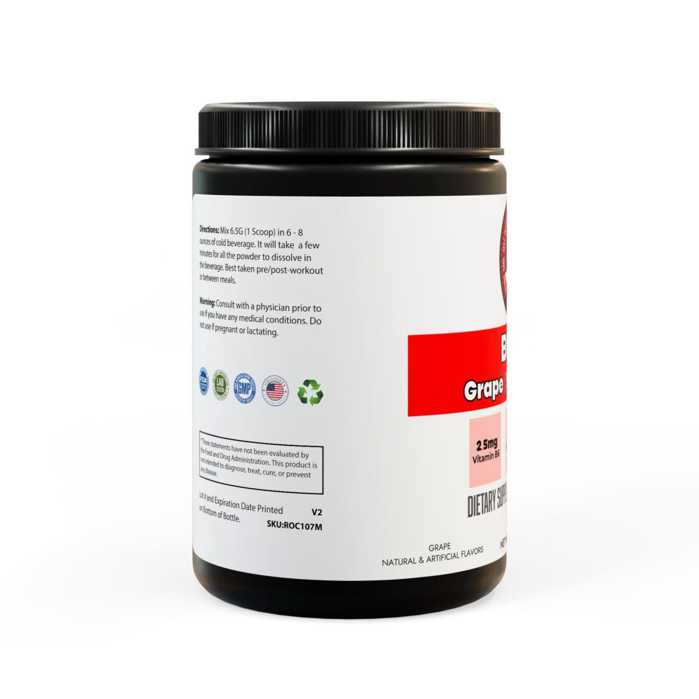 BCAA Supplement, Grape (325g, 11.46oz, 50 servings) - Image 2