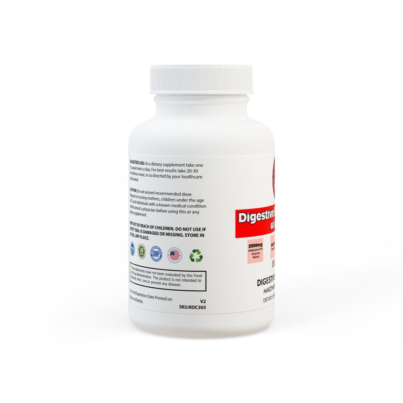 Digestive Enzyme Blend Supplement (60 Capsules) - Image 2